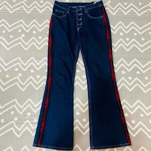 Vintage graphic logo Fubu bell bottoms jeans pants